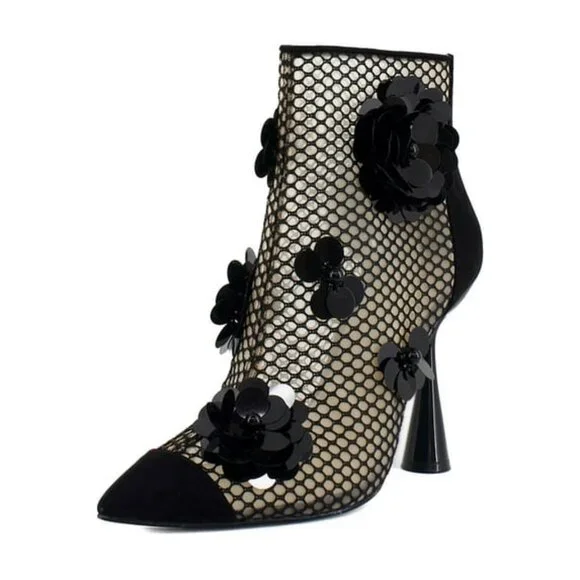 Betsey Johnson Women's Navey Embellished Dress Booties Size 6 - H100 - Picture 4 of 6